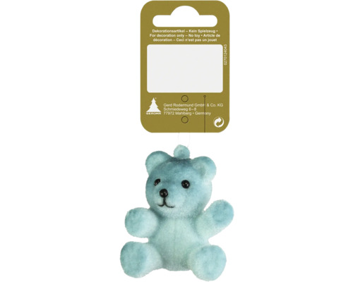 Decorațiune urs plastic 6 cm turcoaz Ursuleț de pluș ca articol decorativ