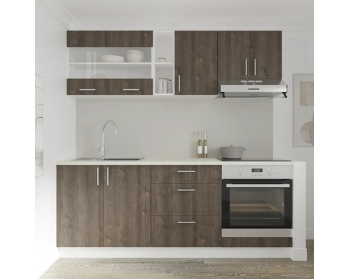 Bloc de bucătărie cu chiuvetă, aragaz și hotă