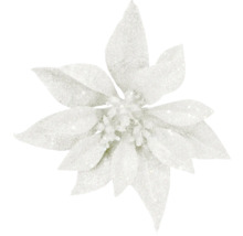 Poinsettia decorativă cu sclipici pentru decorațiuni festive