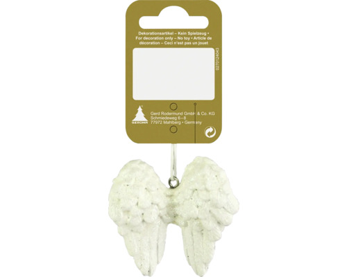 Decorațiune aripi de Înger cu agățătoare 12x6 cm alb Aripi de înger ca articol decorativ