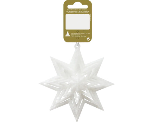 Decorațiune stea cu agățătoare plastic 11 cm alb Stea de Crăciun din plastic, ca articol decorativ