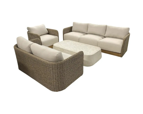 Set de mobilier de grădină cu canapea, fotolii și masă