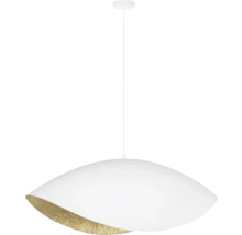 Lumină suspendată albă cu interior auriu