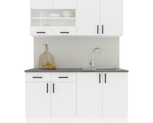 Mobilă de bucătărie Karo V8, L 160 cm, alb