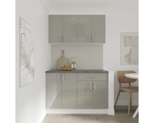 Unitate de bucătărie cu dulapuri suspendate, dulapuri de bază și blat de lucru