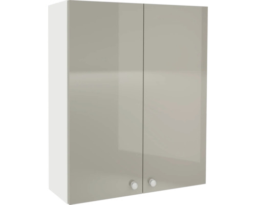 Dulap baie suspendat Zaria, 2 uși, PAL, 60 cm, gri