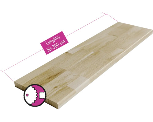 Treaptă stejar 280x30 mm (lungime configurabilă)
