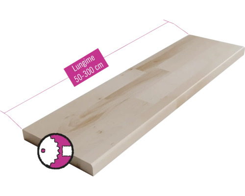 Treaptă fag 320x38 mm (lungime configurabilă)