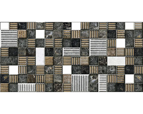 Faianță decorativă rectificată 4613 30x60 cm Placă decorativă de perete cu model de piatră și linii