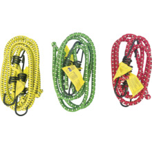 Set de corzi elastice cu cârlige în galben, verde și roșu