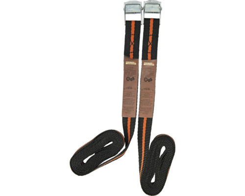 Două chingi de ancorare cu cataramă metalică