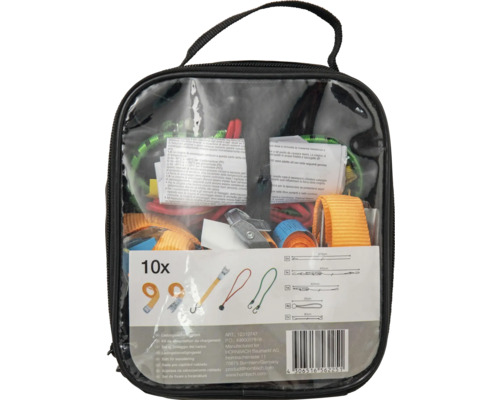 Set de fixare a încărcăturii în geantă transparentă cu mâner