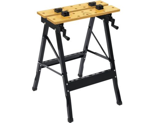 Banc de lucru cu cleme de fixare și cadru din oțel