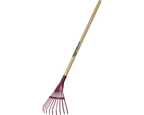 Greblă de frunze cu mâner din lemn