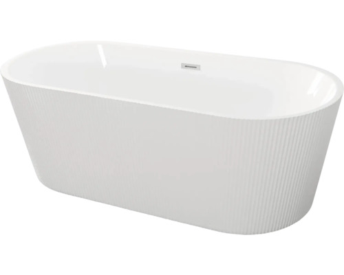 Cadă freestanding riflaj Sanotechnik Reno 75x175x58 cm acril alb Cadă de baie independentă din acril sanitar cu set de scurgere