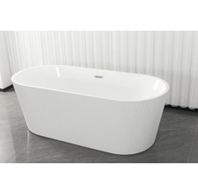 Cadă de baie independentă, cu exterior canelat, în baie