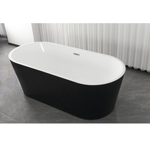 Cadă de baie independentă de formă ovală cu suprafață exterioară striată