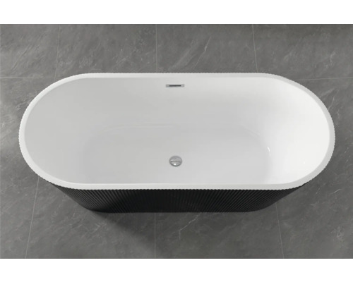 Cadă de baie de formă ovală cu structură exterioară striată