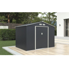 Cabină de grădină metalică cu o ușă și două grile de ventilație