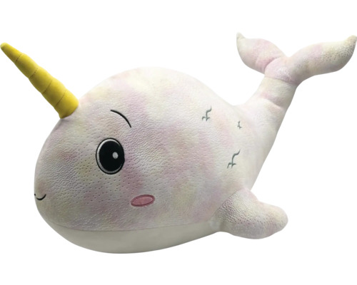 Pernă decorativă balenă unicorn 70 cm Jucărie de pluș narval cu corn