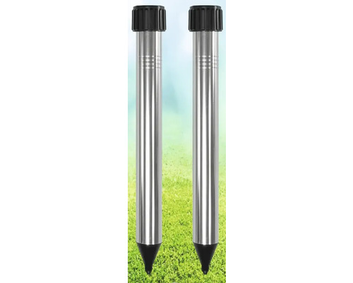 Două dispozitive de alungat cârtițele din oțel inoxidabil pentru combaterea dăunătorilor în grădină