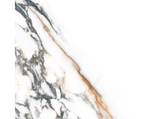 Mostră de placă de marmură albă cu vinișoare gri și maro