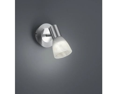 Aplică perete interior Levisto E14 max. 1x4,9W, bec LED inclus 470 lumeni, sticlă/crom