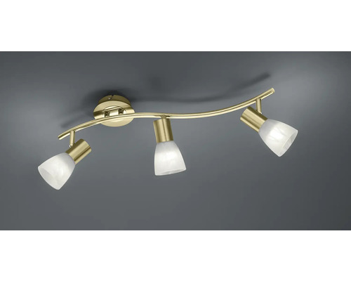 Plafonieră Levisto E14 max. 3x4,9W, becuri LED incluse 3x470 lumeni, sticlă/auriu