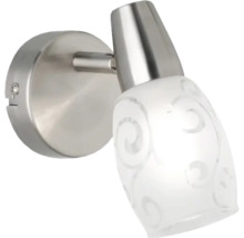 Lumină de perete din metal și sticlă cu model floral