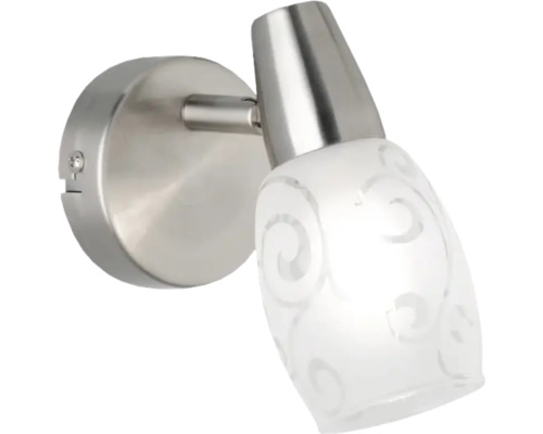 Lumină de perete din metal și sticlă cu model floral