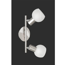 Lumină de perete cu două lămpi din metal și sticlă