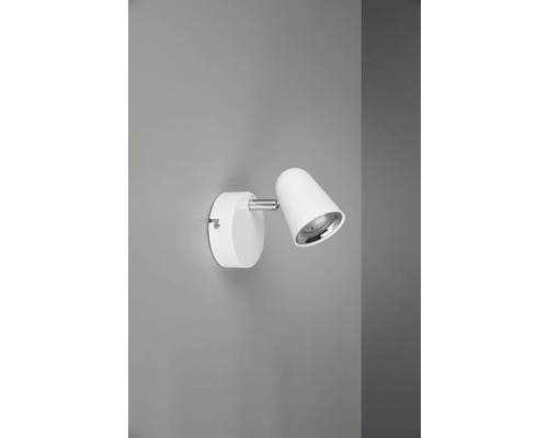 Lumină de perete albă cu cap reglabil pentru direcționarea flexibilă a luminii.