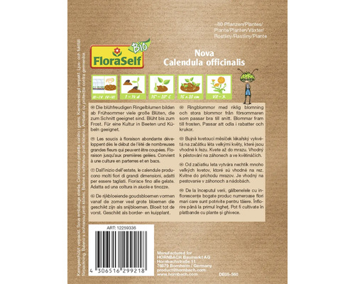 Informații despre gălbenele FloraSelf Nova Calendula officinalis