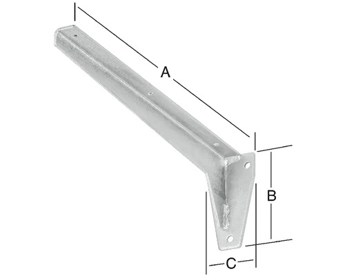 Consolă metalică cu dimensiuni