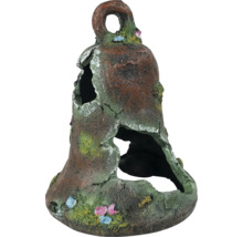 Obiect decorativ în formă de clopot pentru acvariu, cu găuri și plante artificiale