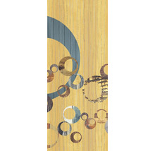 Decor de perete abstract cu design circular pe fundal galben