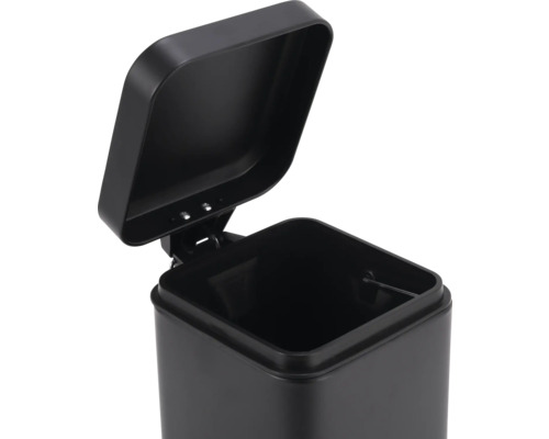 Coș de gunoi negru deschis, cu pedală