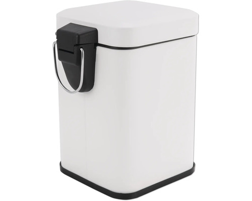 Coș de gunoi cu pedală, alb, cu formă dreptunghiulară
