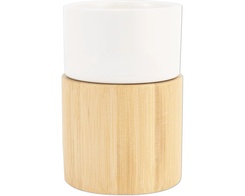 Ghiveci de flori din ceramică și bambus