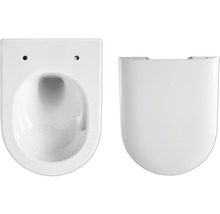 Vas WC suspendat, ceramică sanitară, cu capac de toaletă