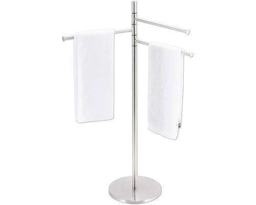 Suport metalic pentru prosoape de sine stătător cu două prosoape