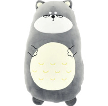 Câine de pluș gri ca pernă