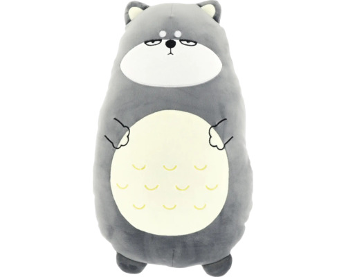 Pernă decorativă pluș Unique Living Grumpy cat gri 45 cm Câine de pluș gri ca pernă