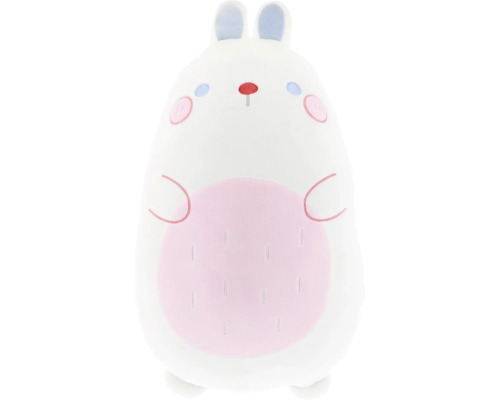 Iepure de pluș alb cu detalii roz