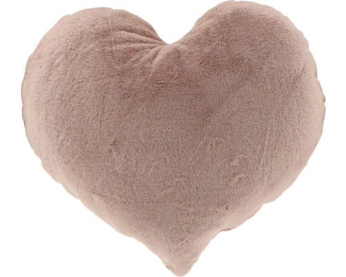 Pernă decorativă Crush formă inimă roz prăfuit 65x60 cm Pernă decorativă în formă de inimă din pluș
