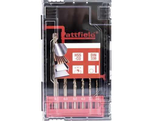 Set burghie Pattfield cu dimensiuni diferite într-o cutie transparentă de plastic