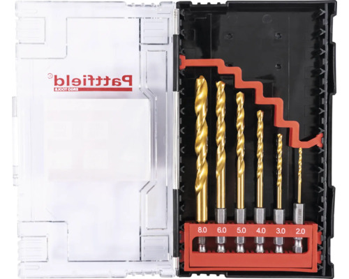 Set burghie Patta Ergo Tools cu dimensiuni diferite în cutie de plastic