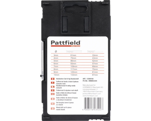 Set burghie lemn Pattfield 8 piese ax rotund
