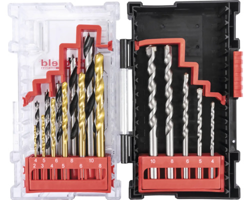 Set de burghie în casetă de plastic