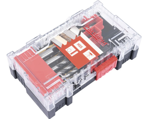 Set de burghie în cutie de plastic